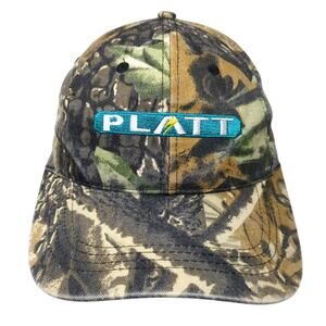 Platt Strapback Baseball Cap Multi One Size Adjustable Embroidered Camo 6 Panel